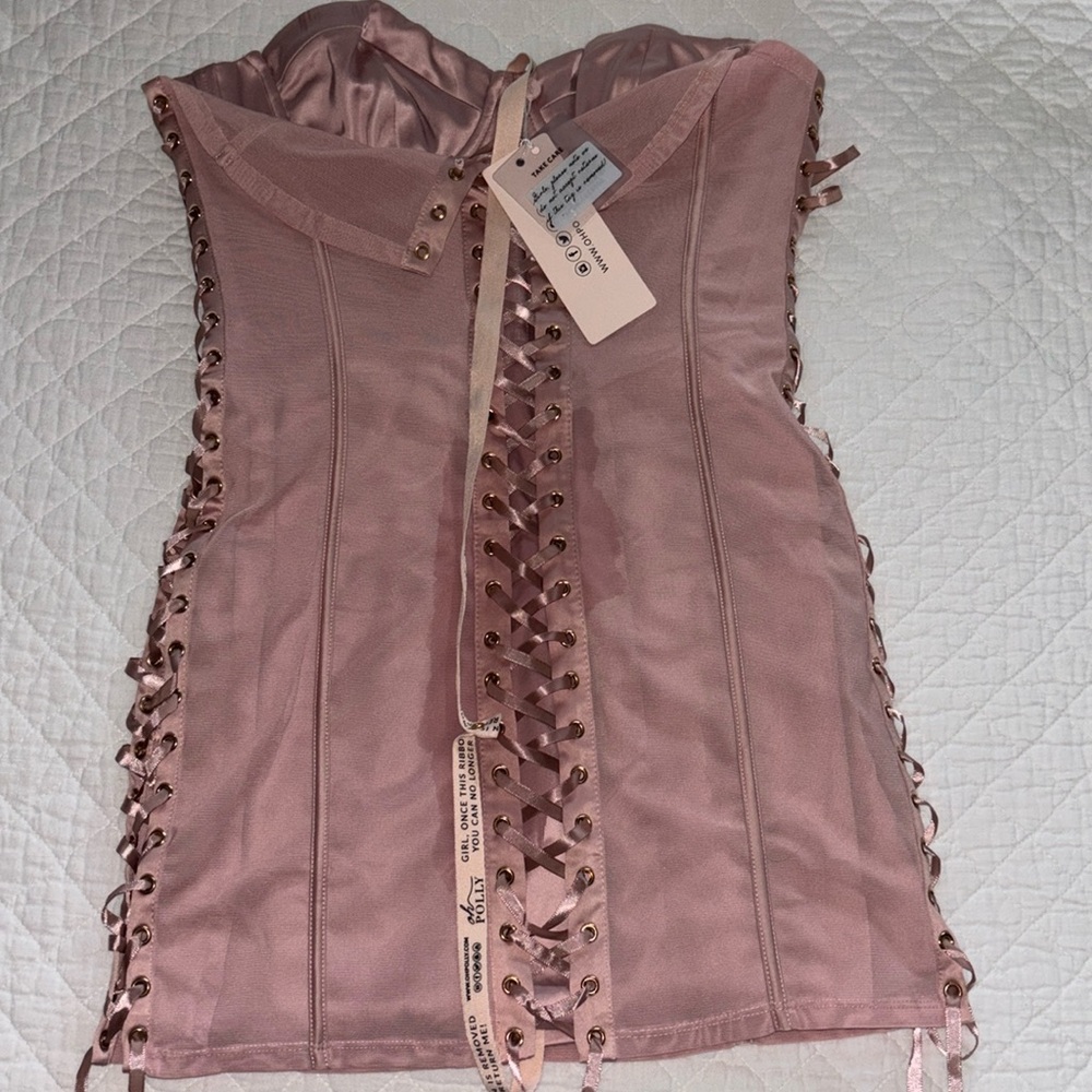 Sexy pink corset dress